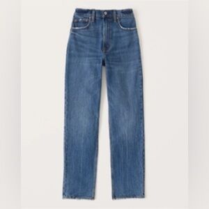 Abercrombie women’s dark wash 90s straight jeans curve love